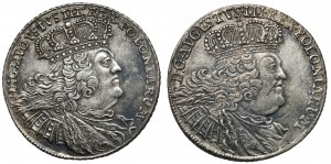 August III Sas, Orty Lipsk 1755-1756 EC, zestaw (2szt)