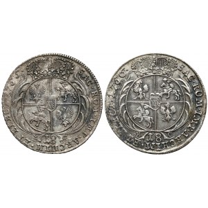 August III Sas, Orty Lipsk 1755-1756 EC, zestaw (2szt)