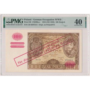 100 złotych 1934 z ORYGINALNYM przedrukiem GG