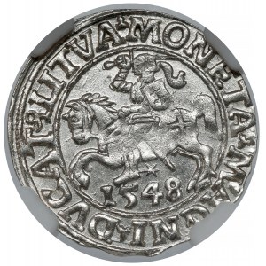 Zygmunt II August, Półgrosz Wilno 1548 - rzymska - PIĘKNY