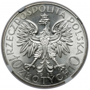 Głowa Kobiety 10 złotych 1932 zn, Warszawa - piękna