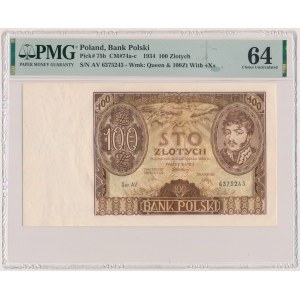 100 złotych 1934 +X+ w znaku wodnym