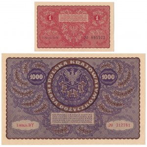 Zestaw 1 mkp i 1.000 mkp 08.1919 (2szt)