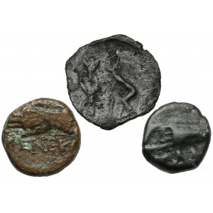 Grecja, Tracja / Chersonez, Pantikapajon, zestaw małych brązów (3szt)