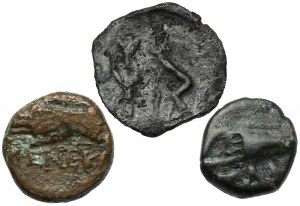 Greece, Thrace / Chersonesos, Pantikapaion, small bronze coins (3pcs)