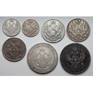 From 15 kopecks = 1 zloty to 3/4 ruble = 5 zloty 1835-1839 (7pc)