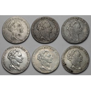 Poniatowski, 6-zloty thaler 1794-1795, set (6pcs)