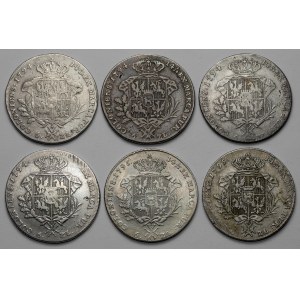 Poniatowski, 6-zloty thaler 1794-1795, set (6pcs)