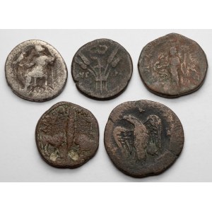 Grecja i Cesarstwo, zestaw monet (5szt)