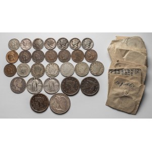 USA, Cent - 1/2 dollar, lot (28 pcs)