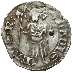 Ludwik Andegaweński, Denar węgierski - król / tarcza (1372-82)