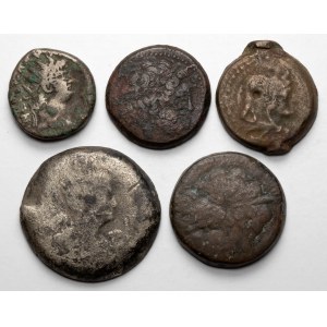 Egipt i Cesarstwo, zestaw monet (5szt)