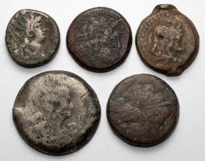 Egipt i Cesarstwo, zestaw monet (5szt)