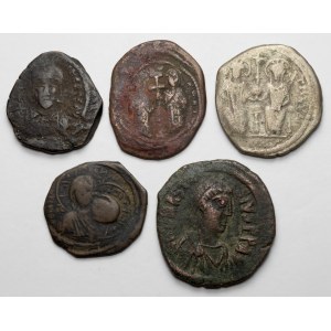 Byzantine Empire, lot of 5 bronze coins