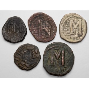 Byzantine Empire, lot of 5 bronze coins