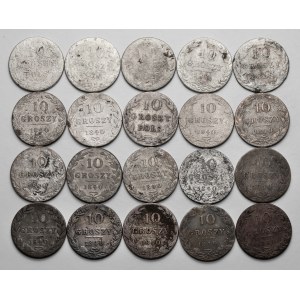 10 Pfennige 1820-1840, Satz (20 Stück)