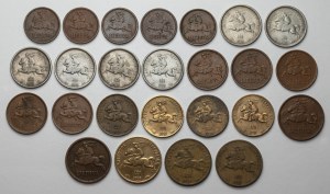 Litwa, 1 centas - 1 litas 1925-1936, zestaw (25szt)