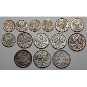 Russia, Nicholas II, 5 - 20 kopecks 1903-1914, zestaw (14pcs)