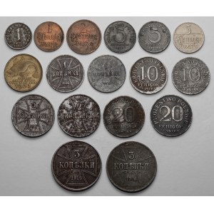 Królestwo Polskie, OST i Gdańsk, zestaw monet (16szt)