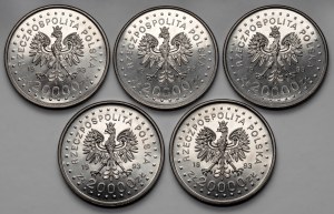 20.000 złotych 1993 Lillehammer, zestaw (5szt)
