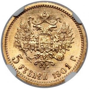 Russia, Nicholas II, 5 rubles 1901 ФЗ