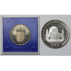 Jan Paweł II, Podróż apostolska na Węgry 1991 - medal (SREBRO) i moneta 100 forint