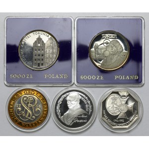 5.000 - 200.000 złotych 1989-92, zestaw (5szt)