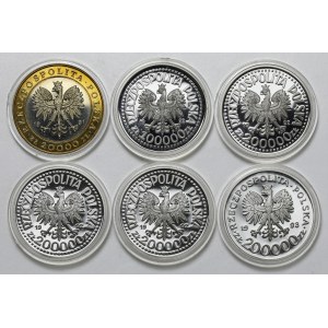 20.000 i 200.000 złotych 1991-93, zestaw (6szt)