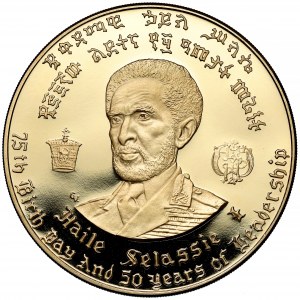 Etiopia, 200 dolarów 1966, Haile Selassie - 75. rocznica urodzin (ZŁOTO 80 gram)