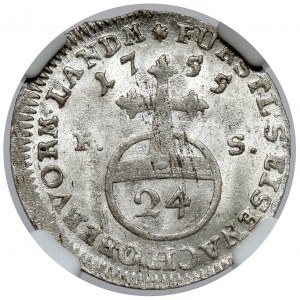 Saxe-Weimar-Eisenach, Ernst August Constantin, 1/24 taler 1755 FS