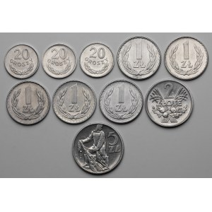 20 groszy - 5 złotych 1959-1976, zestaw (10szt)