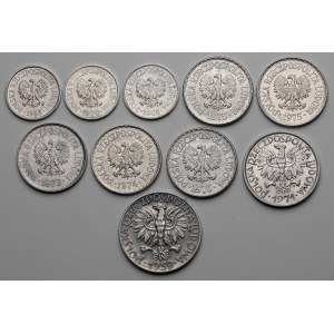 20 groszy - 5 złotych 1959-1976, zestaw (10szt)