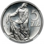 5 złotych 1958 Rybak - wąska ósemka