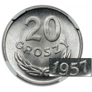 20 groszy 1957 - wąska data