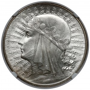 Głowa Kobiety 10 złotych 1932 zn, Warszawa - PIĘKNE