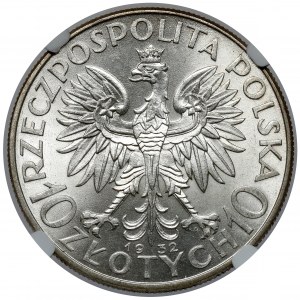 Głowa Kobiety 10 złotych 1932 zn, Warszawa - PIĘKNE