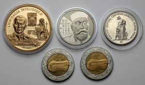 Polska i Ukraina, zestaw monet i medal (5szt)