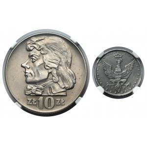 5 fenigów 1917 i 10 złotych 1959, zestaw (2szt)