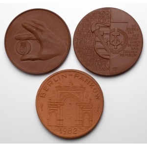 Niemcy, zestaw porcelanowych medali (3szt)
