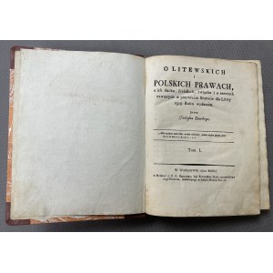 Tadeusz CZACKI, O monecie polskiej i litewskiej [O litewskich i polskich prawach] 1800 r.