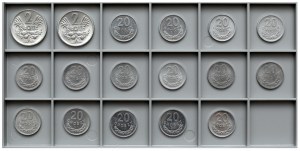 Zestaw MIX 20 groszy - 2 złote 1966-1981 (17szt)