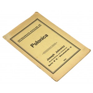 Katalog ofertowy - POLONICA, Joseph Jolowicz 1933