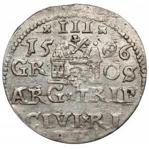 Zygmunt III Waza, Trojak Ryga 1596 - poprawiana data 6/99