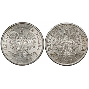 Głowa Kobiety 2 złote 1932 i 1934 (2szt)