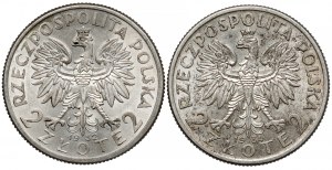 Głowa Kobiety 2 złote 1932 i 1934 (2szt)