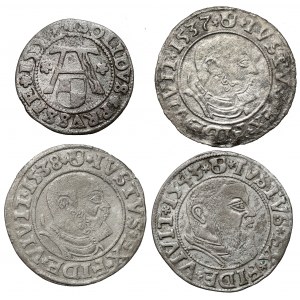Prusy, Albrecht Hohenzollern, Szeląg i Grosze 1537-1557 (4szt)