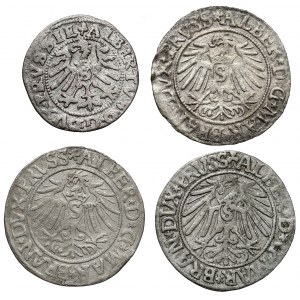 Prusy, Albrecht Hohenzollern, Szeląg i Grosze 1537-1557 (4szt)