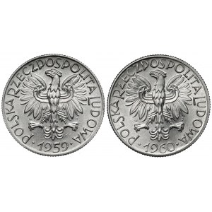 5 złotych 1959 i 1960 Rybak (2szt)