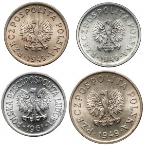 10 i 20 groszy 1949-1961 CuNi i Al (4szt)