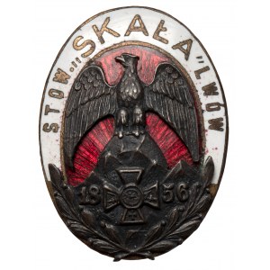 Lwów, Stowarzyszenie Skała - przypinka z datą 1856